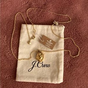 J. Crew Adjustable Gold Shell Like Pendant Long Necklace - NEVER WORN